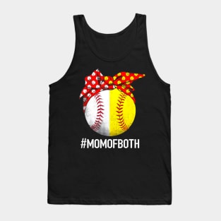 Mom Of Both Softball  Baseball Headband Mothers Day Mama Tank Top